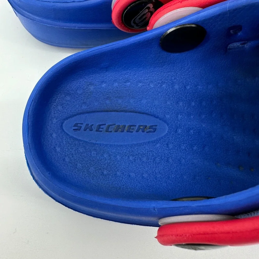 Skechers Foamies Swifters Blue/Red Toddler Size 5 Clogs Good Preowned Condition